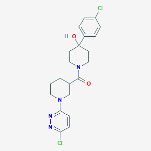 molecular formula C21H24Cl2N4O2 B15104959 (4-(4-Chlorophenyl)-4-hydroxypiperidin-1-yl)(1-(6-chloropyridazin-3-yl)piperidin-3-yl)methanone 