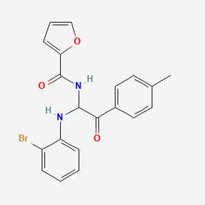 molecular formula C20H17BrN2O3 B15104971 N-{1-[(2-bromophenyl)amino]-2-(4-methylphenyl)-2-oxoethyl}furan-2-carboxamide 