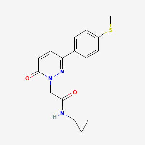 molecular formula C16H17N3O2S B15104984 N-cyclopropyl-2-{3-[4-(methylsulfanyl)phenyl]-6-oxopyridazin-1(6H)-yl}acetamide 