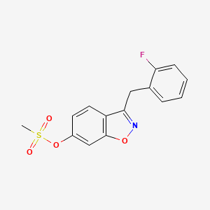 molecular formula C15H12FNO4S B15104995 3-(2-Fluorobenzyl)-1,2-benzoxazol-6-yl methanesulfonate 