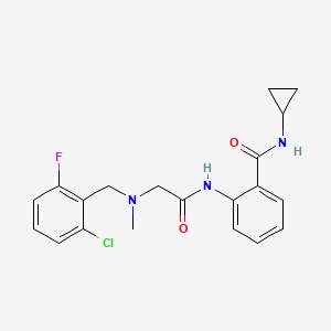 2-(2-{[(2-chloro-6-fluorophenyl)methyl](methyl)amino}acetamido)-N-cyclopropylbenzamide