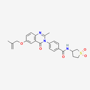 molecular formula C24H25N3O5S B15105031 N-(1,1-dioxidotetrahydrothiophen-3-yl)-4-{2-methyl-6-[(2-methylprop-2-en-1-yl)oxy]-4-oxoquinazolin-3(4H)-yl}benzamide 