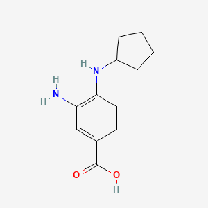 molecular formula C12H16N2O2 B15105032 3-amino-4-(cyclopentylamino)benzoic Acid 