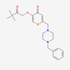 2-[(4-benzylpiperazin-1-yl)methyl]-5-(3,3-dimethyl-2-oxobutoxy)-4H-pyran-4-one