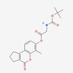 molecular formula C20H23NO6 B15105053 6-methyl-4-oxo-1,2,3,4-tetrahydrocyclopenta[c]chromen-7-yl N-(tert-butoxycarbonyl)glycinate 