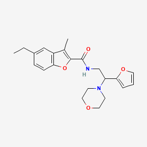 molecular formula C22H26N2O4 B15105074 5-ethyl-N-[2-(furan-2-yl)-2-(morpholin-4-yl)ethyl]-3-methyl-1-benzofuran-2-carboxamide 