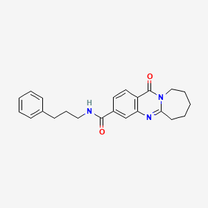 12-oxo-N-(3-phenylpropyl)-6,7,8,9,10,12-hexahydroazepino[2,1-b]quinazoline-3-carboxamide