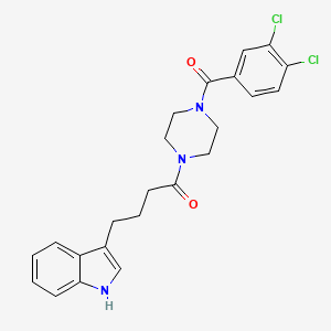 molecular formula C23H23Cl2N3O2 B15105104 1-{4-[(3,4-dichlorophenyl)carbonyl]piperazin-1-yl}-4-(1H-indol-3-yl)butan-1-one 