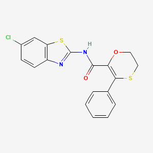 N-[(2Z)-6-chloro-1,3-benzothiazol-2(3H)-ylidene]-3-phenyl-5,6-dihydro-1,4-oxathiine-2-carboxamide