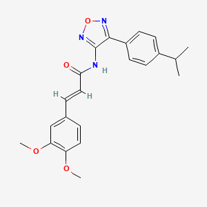 molecular formula C22H23N3O4 B15105135 (2E)-3-(3,4-dimethoxyphenyl)-N-{4-[4-(propan-2-yl)phenyl]-1,2,5-oxadiazol-3-yl}prop-2-enamide 