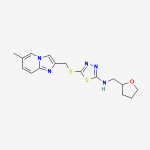 5-[({6-methylimidazo[1,2-a]pyridin-2-yl}methyl)sulfanyl]-N-[(oxolan-2-yl)methyl]-1,3,4-thiadiazol-2-amine