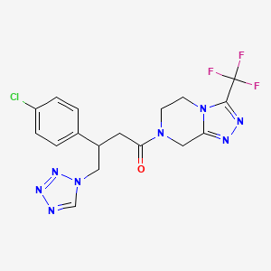 3-(4-chlorophenyl)-4-(1H-tetrazol-1-yl)-1-[3-(trifluoromethyl)-5,6-dihydro[1,2,4]triazolo[4,3-a]pyrazin-7(8H)-yl]butan-1-one