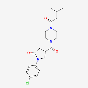 molecular formula C20H26ClN3O3 B15105149 1-(4-Chlorophenyl)-4-{[4-(3-methylbutanoyl)piperazin-1-yl]carbonyl}pyrrolidin-2-one 