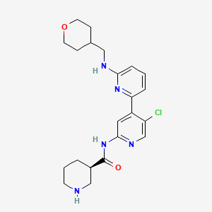 (3R)-N-[5-chloro-4-[6-(oxan-4-ylmethylamino)pyridin-2-yl]pyridin-2-yl]piperidine-3-carboxamide
