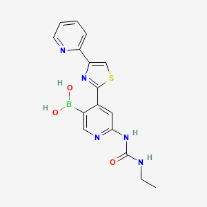 6-(3-Ethylureido)-4-(4-(pyridin-2-yl)thiazol-2-yl)pyridin-3-ylboronic acid