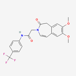 molecular formula C21H19F3N2O4 B15105184 2-(7,8-dimethoxy-2-oxo-1,2-dihydro-3H-3-benzazepin-3-yl)-N-[4-(trifluoromethyl)phenyl]acetamide 