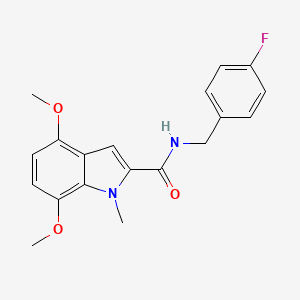 molecular formula C19H19FN2O3 B15105185 N-(4-fluorobenzyl)-4,7-dimethoxy-1-methyl-1H-indole-2-carboxamide 