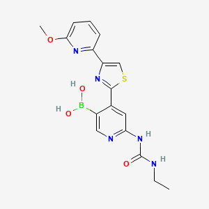 6-(3-Ethylureido)-4-(4-(6-methoxypyridin-2-yl)thiazol-2-yl)pyridin-3-ylboronic acid