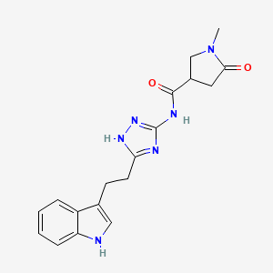 molecular formula C18H20N6O2 B15105205 N-{3-[2-(1H-indol-3-yl)ethyl]-1H-1,2,4-triazol-5-yl}-1-methyl-5-oxopyrrolidine-3-carboxamide 