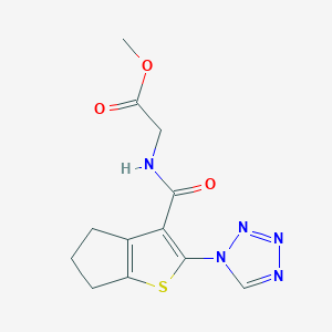 molecular formula C12H13N5O3S B15105208 methyl N-{[2-(1H-tetrazol-1-yl)-5,6-dihydro-4H-cyclopenta[b]thiophen-3-yl]carbonyl}glycinate 