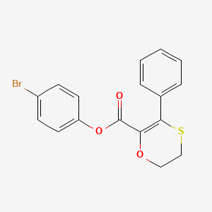 molecular formula C17H13BrO3S B15105216 4-Bromophenyl 3-phenyl-5,6-dihydro-1,4-oxathiine-2-carboxylate 