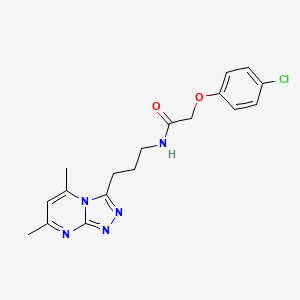 molecular formula C18H20ClN5O2 B15105230 2-(4-chlorophenoxy)-N-[3-(5,7-dimethyl[1,2,4]triazolo[4,3-a]pyrimidin-3-yl)propyl]acetamide 