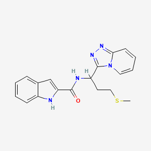 molecular formula C19H19N5OS B15105237 N-[3-(methylsulfanyl)-1-([1,2,4]triazolo[4,3-a]pyridin-3-yl)propyl]-1H-indole-2-carboxamide 