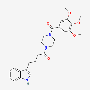 molecular formula C26H31N3O5 B15105253 4-(1H-indol-3-yl)-1-{4-[(3,4,5-trimethoxyphenyl)carbonyl]piperazin-1-yl}butan-1-one 