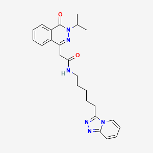 2-[4-oxo-3-(propan-2-yl)-3,4-dihydrophthalazin-1-yl]-N-[5-([1,2,4]triazolo[4,3-a]pyridin-3-yl)pentyl]acetamide