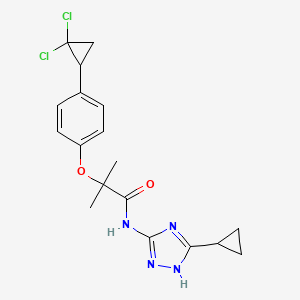 molecular formula C18H20Cl2N4O2 B15105269 N-(3-cyclopropyl-1H-1,2,4-triazol-5-yl)-2-[4-(2,2-dichlorocyclopropyl)phenoxy]-2-methylpropanamide 