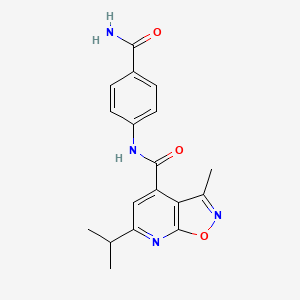 N-(4-carbamoylphenyl)-3-methyl-6-(propan-2-yl)[1,2]oxazolo[5,4-b]pyridine-4-carboxamide