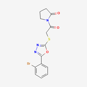 1-{2-[5-(2-Bromophenyl)-1,3,4-oxadiazol-2-ylthio]acetyl}pyrrolidin-2-one