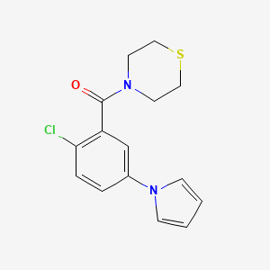 molecular formula C15H15ClN2OS B15105322 4-[2-chloro-5-(1H-pyrrol-1-yl)benzoyl]thiomorpholine 