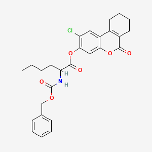 2-chloro-6-oxo-7,8,9,10-tetrahydro-6H-benzo[c]chromen-3-yl N-[(benzyloxy)carbonyl]norleucinate