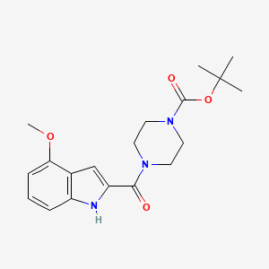 molecular formula C19H25N3O4 B15105358 tert-butyl 4-[(4-methoxy-1H-indol-2-yl)carbonyl]piperazine-1-carboxylate 