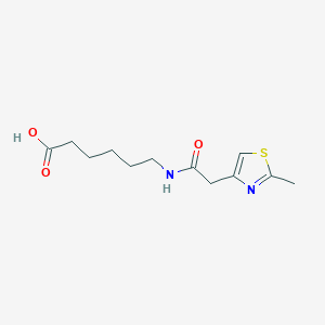 molecular formula C12H18N2O3S B15105364 6-{[(2-Methyl-1,3-thiazol-4-yl)acetyl]amino}hexanoic acid 