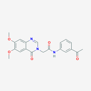 molecular formula C20H19N3O5 B15105370 N-(3-acetylphenyl)-2-(6,7-dimethoxy-4-oxo-3,4-dihydroquinazolin-3-yl)acetamide 