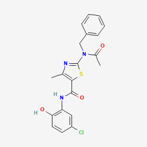 molecular formula C20H18ClN3O3S B15105375 2-[acetyl(benzyl)amino]-N-(5-chloro-2-hydroxyphenyl)-4-methyl-1,3-thiazole-5-carboxamide 