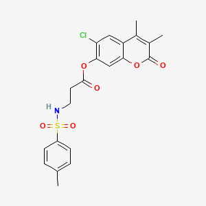 molecular formula C21H20ClNO6S B15105377 6-chloro-3,4-dimethyl-2-oxo-2H-chromen-7-yl N-[(4-methylphenyl)sulfonyl]-beta-alaninate 