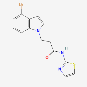 molecular formula C14H12BrN3OS B15105396 3-(4-bromo-1H-indol-1-yl)-N-(1,3-thiazol-2-yl)propanamide 