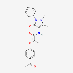 2-(4-acetylphenoxy)-N-(1,5-dimethyl-3-oxo-2-phenyl-2,3-dihydro-1H-pyrazol-4-yl)propanamide