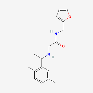 molecular formula C17H22N2O2 B15105481 2-{[1-(2,5-dimethylphenyl)ethyl]amino}-N-[(furan-2-yl)methyl]acetamide 