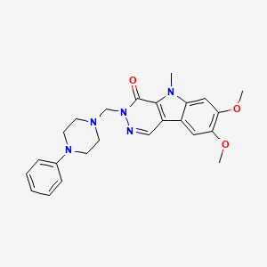 7,8-dimethoxy-5-methyl-3-[(4-phenylpiperazin-1-yl)methyl]-3,5-dihydro-4H-pyridazino[4,5-b]indol-4-one