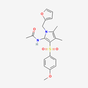 N-{1-(furan-2-ylmethyl)-3-[(4-methoxyphenyl)sulfonyl]-4,5-dimethyl-1H-pyrrol-2-yl}acetamide