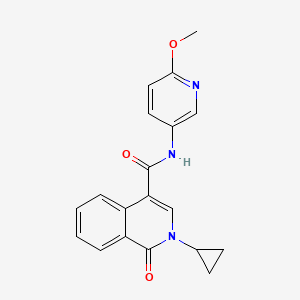 molecular formula C19H17N3O3 B15105515 2-cyclopropyl-N-(6-methoxypyridin-3-yl)-1-oxo-1,2-dihydroisoquinoline-4-carboxamide 