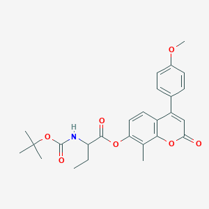 4-(4-methoxyphenyl)-8-methyl-2-oxo-2H-chromen-7-yl 2-[(tert-butoxycarbonyl)amino]butanoate