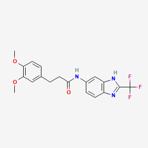 molecular formula C19H18F3N3O3 B15105537 3-(3,4-dimethoxyphenyl)-N-[2-(trifluoromethyl)-1H-benzimidazol-5-yl]propanamide 