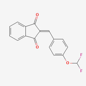 molecular formula C17H10F2O3 B15105539 2-[4-(difluoromethoxy)benzylidene]-1H-indene-1,3(2H)-dione 