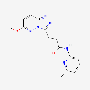 molecular formula C15H16N6O2 B15105545 3-(6-methoxy-[1,2,4]triazolo[4,3-b]pyridazin-3-yl)-N-(6-methylpyridin-2-yl)propanamide 