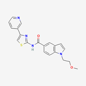 molecular formula C20H18N4O2S B15105591 1-(2-methoxyethyl)-N-(4-(pyridin-3-yl)thiazol-2-yl)-1H-indole-5-carboxamide 